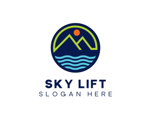 Mountain Coastal River logo design