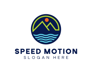 Mountain Coastal River logo design