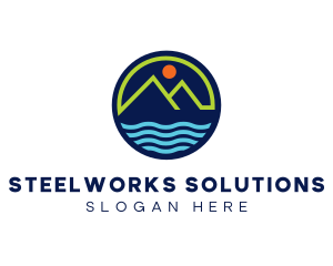 Mountain Coastal River logo design