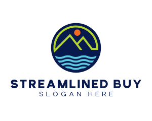 Mountain Coastal River logo design