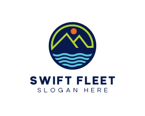 Mountain Coastal River logo design