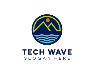 Mountain Coastal River logo design