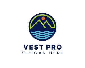 Mountain Coastal River logo design