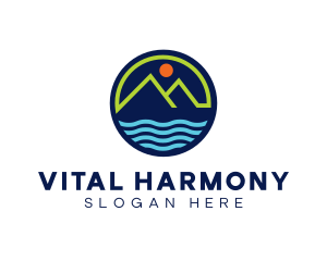 Mountain Coastal River logo design