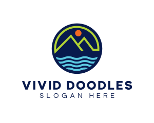 Mountain Coastal River logo design