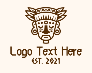 Chieftain - Old Mayan Warrior logo design