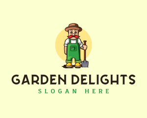 Shovel Gardening Gardener logo design