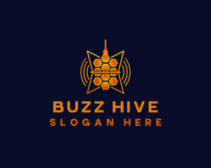 Honeycomb Podcast Microphone logo design