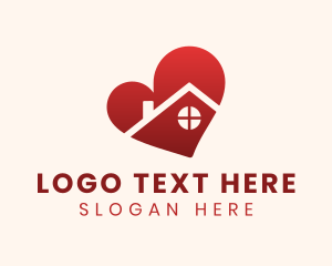 Loving - Red Heart House logo design