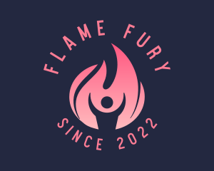 Trainer Fitness Flame logo design