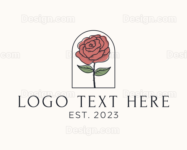 Rose Flower Garden Logo