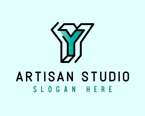 Startup Business Outline Letter Y logo design