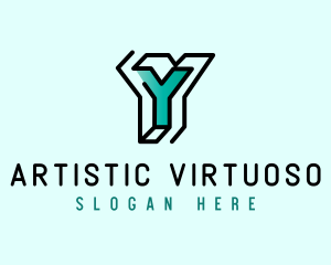 Startup Business Outline Letter Y logo design