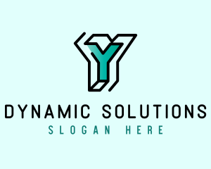 Startup Business Outline Letter Y logo design