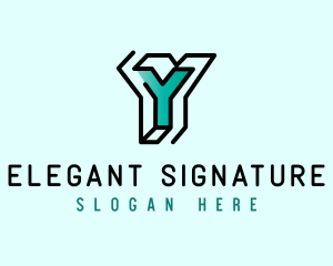 Startup Business Outline Letter Y logo design