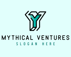 Startup Business Outline Letter Y logo design