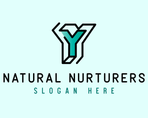 Startup Business Outline Letter Y logo design