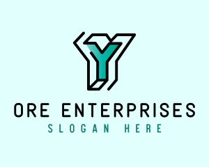 Startup Business Outline Letter Y logo design