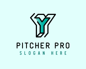 Startup Business Outline Letter Y logo design