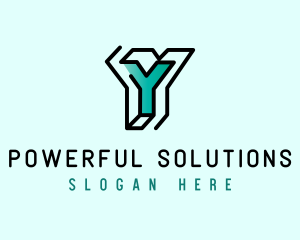 Startup Business Outline Letter Y logo design