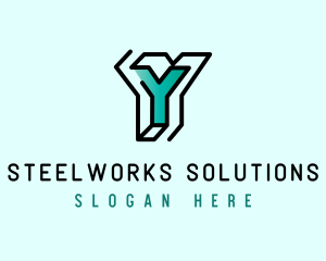 Startup Business Outline Letter Y logo design