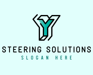 Startup Business Outline Letter Y logo design