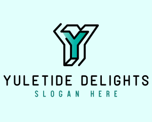 Startup Business Outline Letter Y logo design