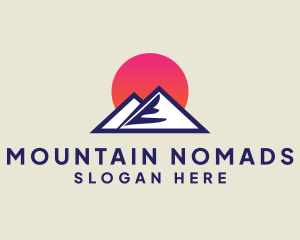 Sunset Mountain Peak logo design