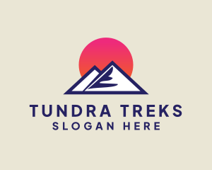 Sunset Mountain Peak logo design