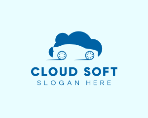 Blue Car Cloud logo design