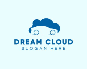 Blue Car Cloud logo design