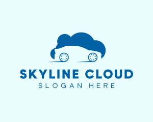 Blue Car Cloud logo design