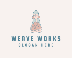 Yarn Ball Woman logo design