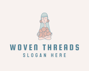 Yarn Ball Woman logo design