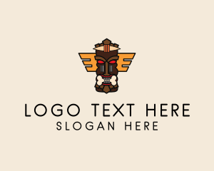 Traditional Tiki Statue logo