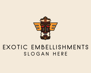 Traditional Tiki Statue logo design