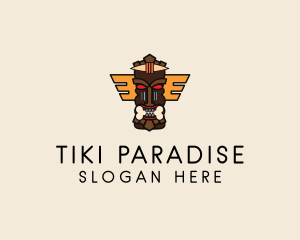 Traditional Tiki Statue logo