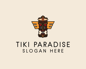 Traditional Tiki Statue logo design