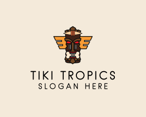 Traditional Tiki Statue logo design