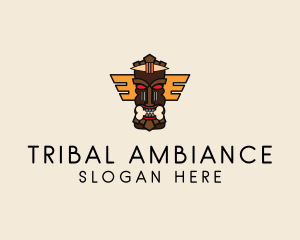 Traditional Tiki Statue logo design