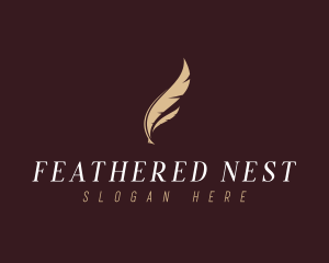 Feather Writer Author logo design