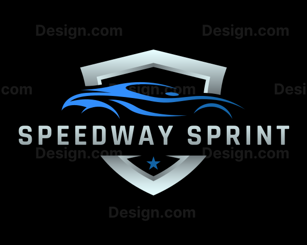 Automobile Racing Car Shield Logo