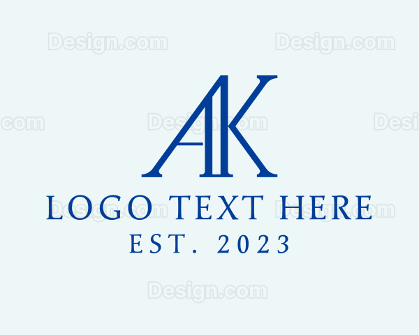 Letter AK Monogram Logo