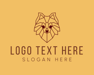 Pomeranian Dog Pet Outline logo