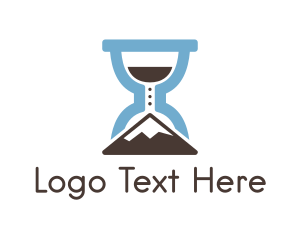 Climbing - Mountain Hourglass Time logo design