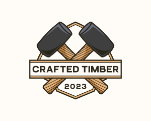 Mallet Hammer Carpentry logo design