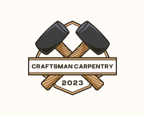 Mallet Hammer Carpentry logo design