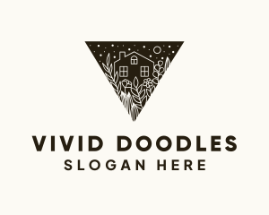 Floral Home Doodle logo design