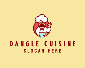 Happy Mustache Chef  logo design