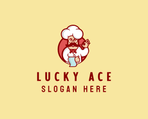 Happy Mustache Chef  logo design